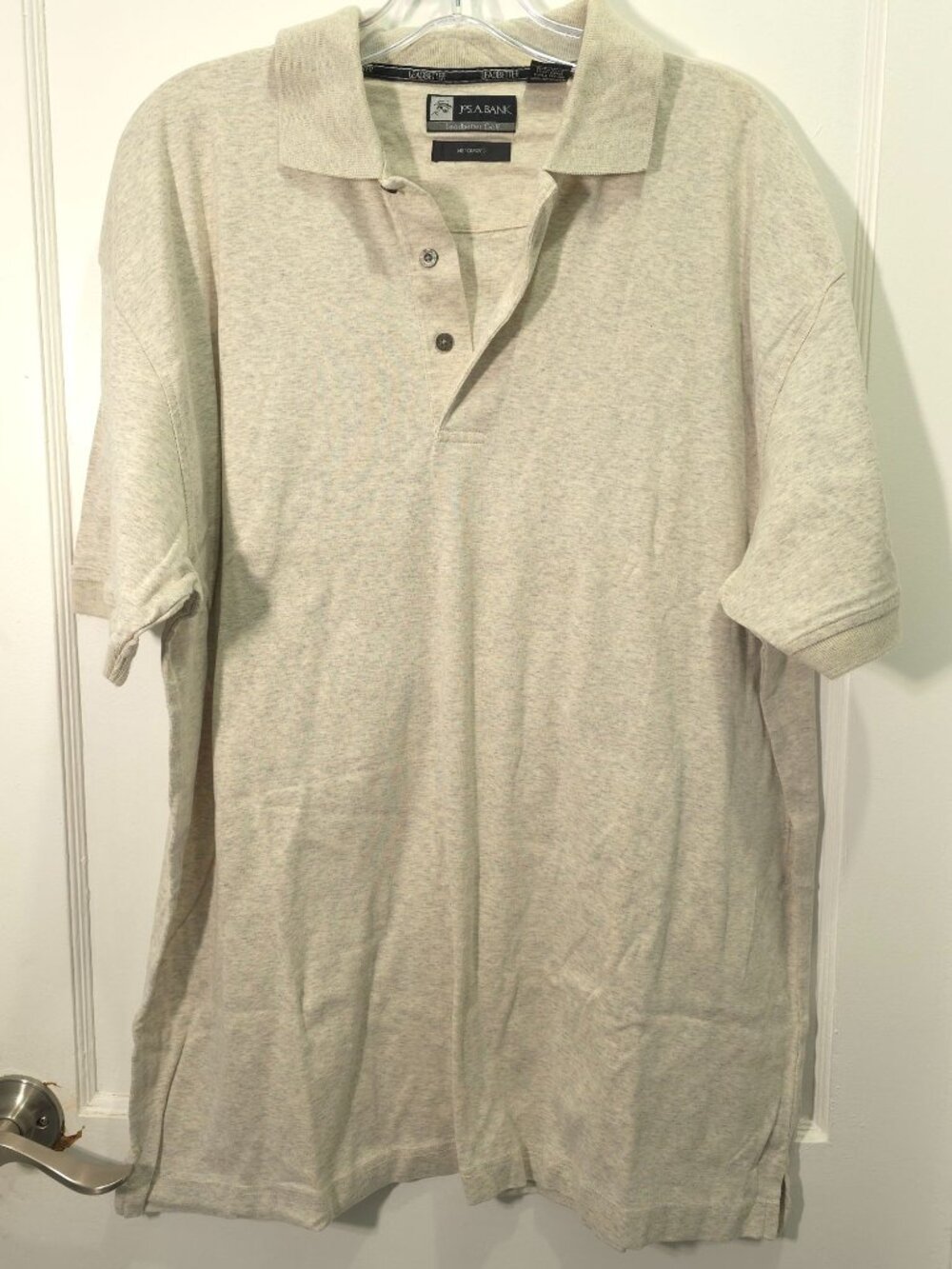 Jos. A. Bank Leadbetter Golf Beige Polo Shirt XL 100% Cotton Mercerized Soft